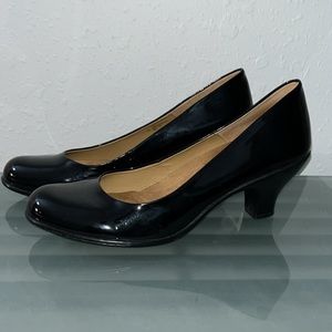Softspots Black Patent Low Heel Pumps
